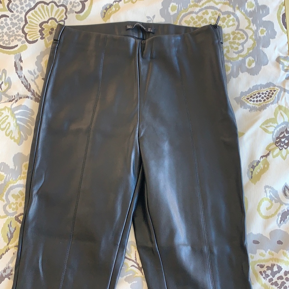 Zara black vegan leather pants